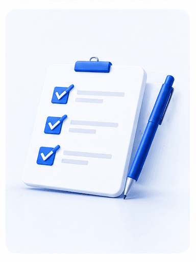 Checklist with pen representing monthly challenges