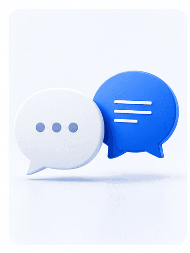 Chat bubbles representing corporate culture Q&A