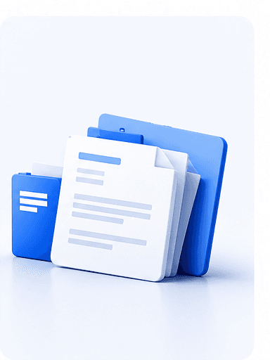 Documents and folders representing monthly resource packs